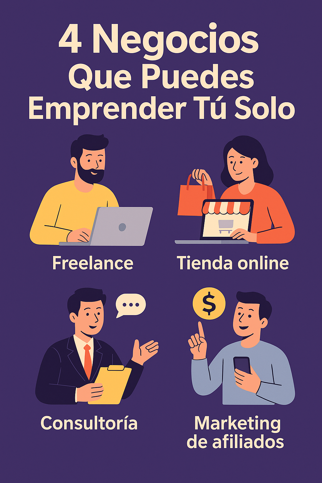 Descubre ideas de negocios que puedes montar sin oficina, sin empleados y siendo 100% libre. Emprende en solitario y sin complicaciones desde 2025.