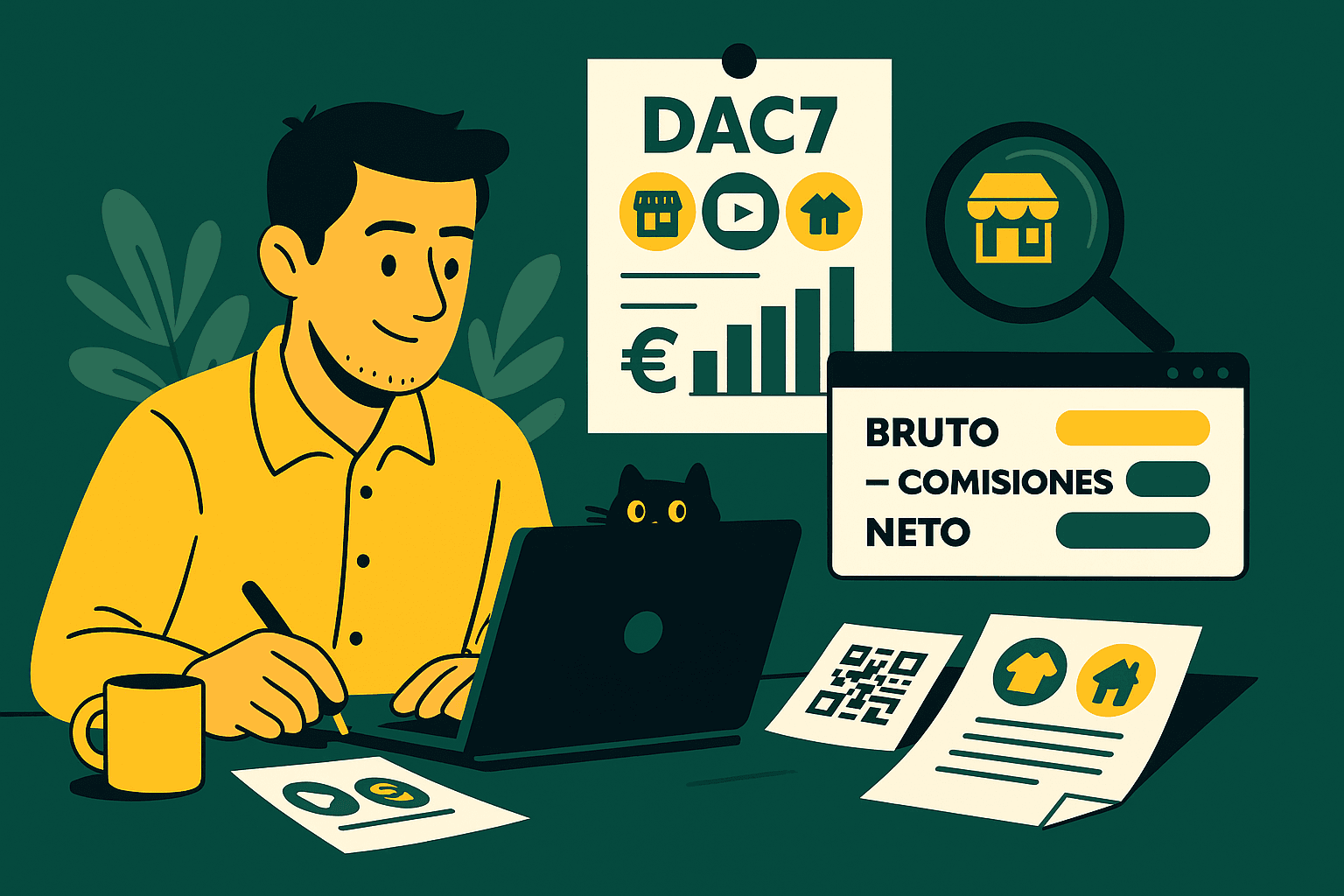 DAC7 para autónomos de plataformas (2025): cómo te afecta y cómo declararlo sin sustos