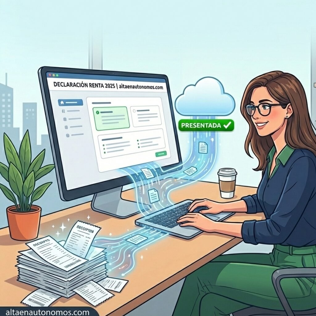 Autónomo preparando la declaración de la renta Última actualización: Diciembre 2025