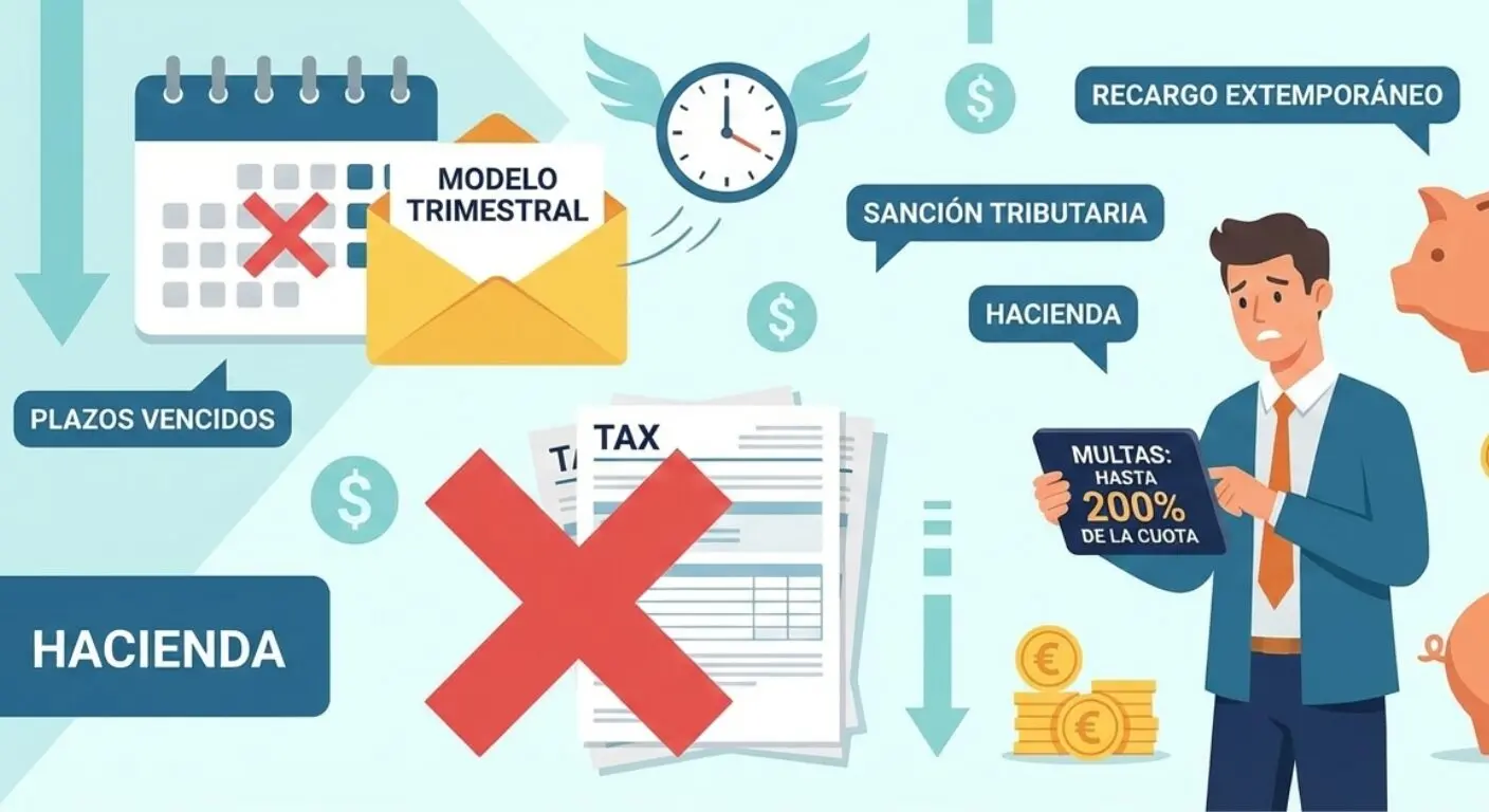 ¿Qué pasa si no presento un modelo trimestral a tiempo? Multas reales en 2026