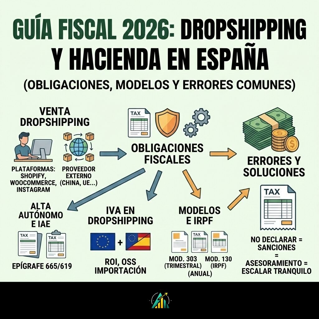 Dropshipping y autónomos: obligaciones fiscales reales en 2026