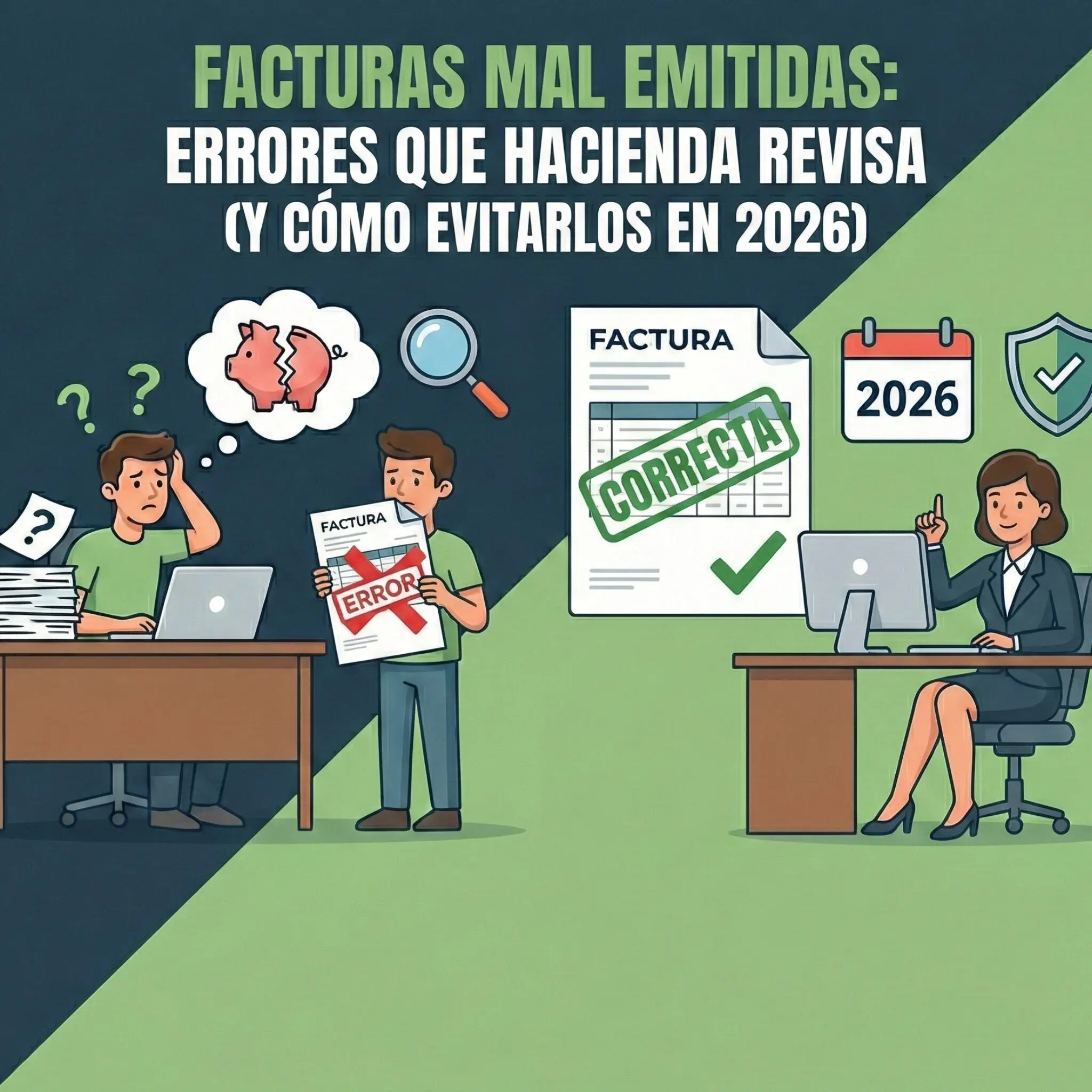 Facturas mal emitidas: errores que Hacienda sí revisa (y cómo evitarlos en 2026)
