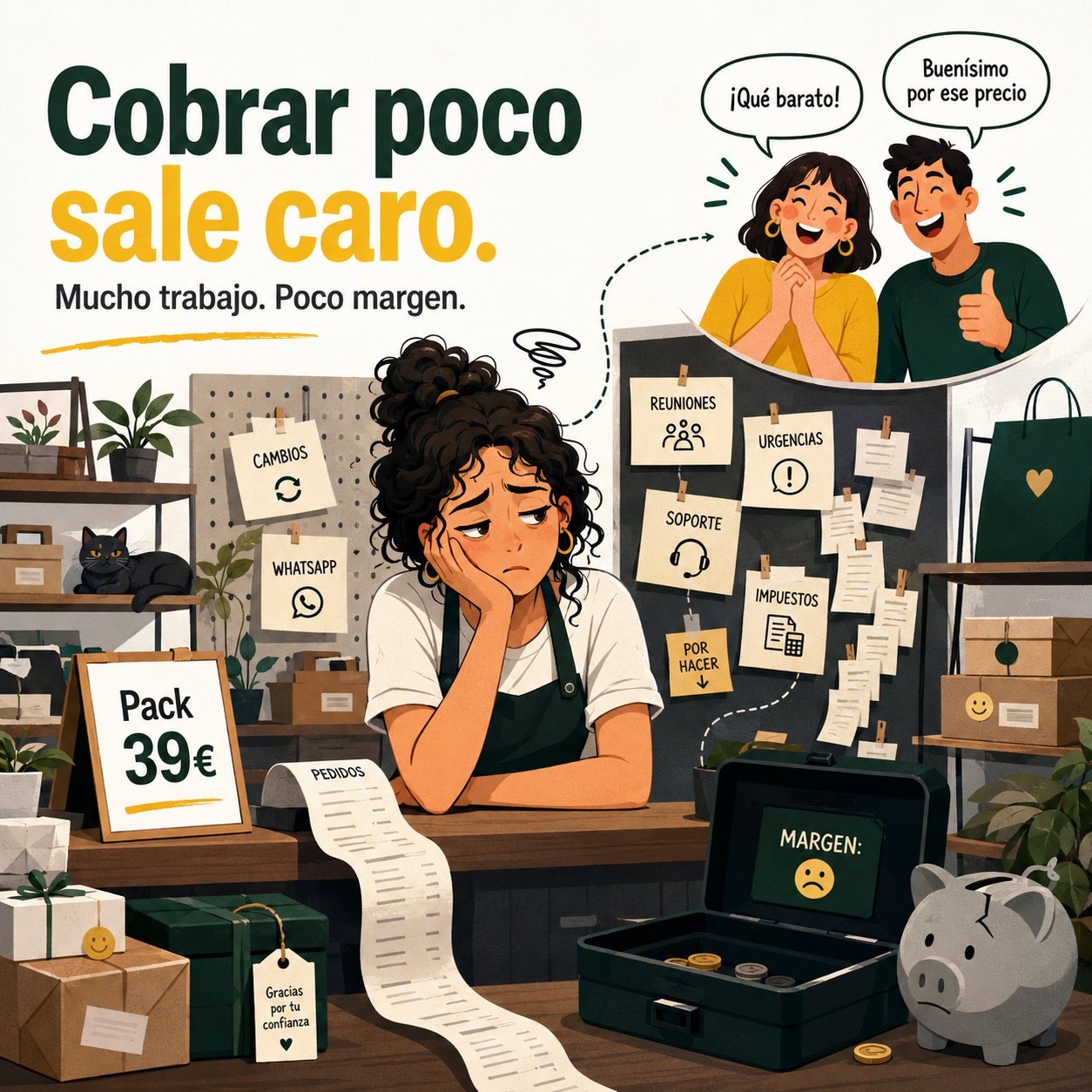 emprendedor calculando cómo poner precios a sus servicios sin trabajar gratis
