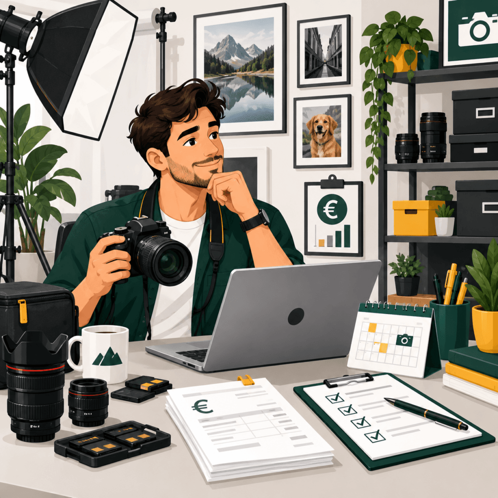 Guía práctica 2026 para fotógrafos autónomos: cómo darte de alta, qué epígrafe utilizar, cómo facturar bodas y sesiones, qué IVA aplicar y cómo deducir cámaras, objetivos y otros gastos.