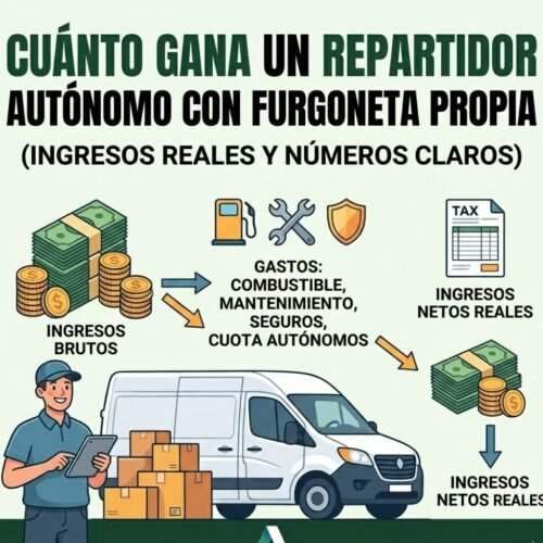 Descubre cuánto gana realmente un repartidor autónomo con furgoneta propia. Ingresos, gastos y beneficios reales explicados sin humo.