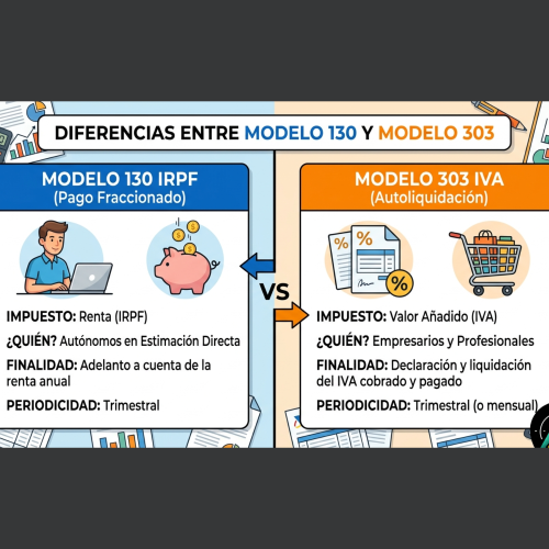 Diferencias entre modelo 303 y 130 en 2026