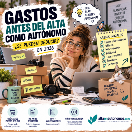 Gastos antes de darse de alta como autónomo en 2026