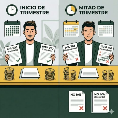 Alta de autónomo a mitad de trimestre