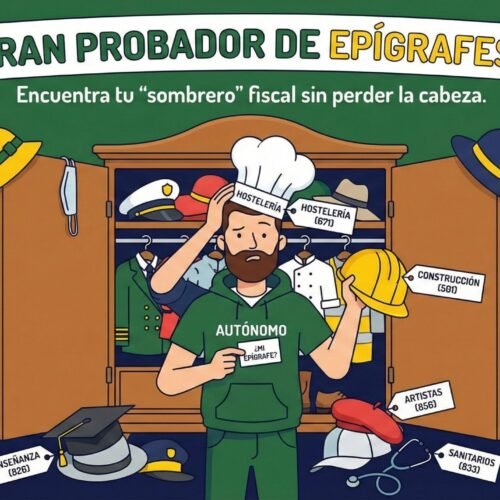 Autónomo revisando epígrafe del IAE con asesor fiscal